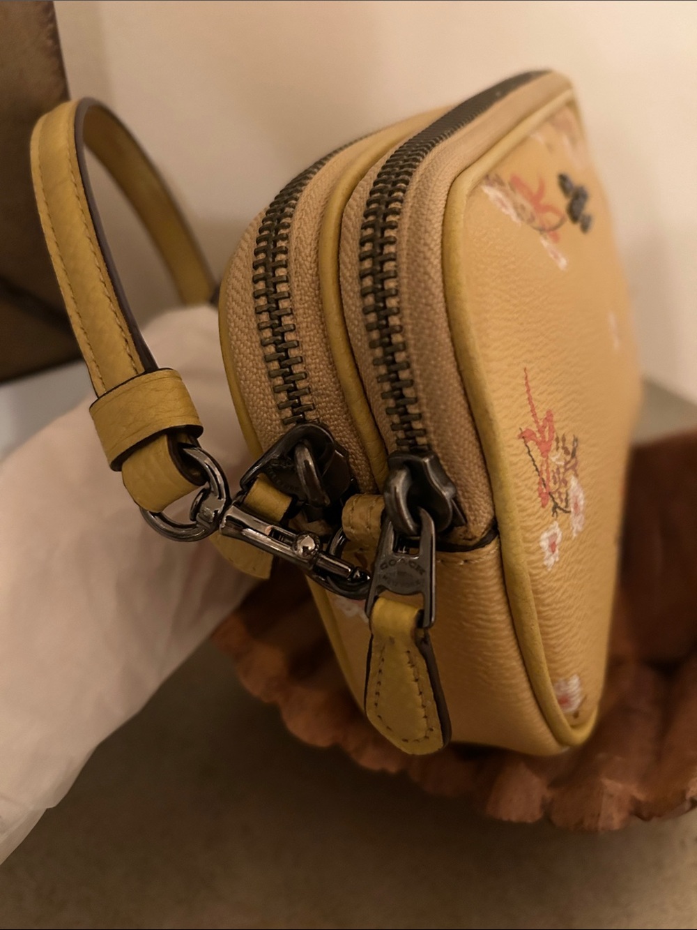 Coach Yellow Floral Leather Crossbody Bag - Picture 4 of 11
